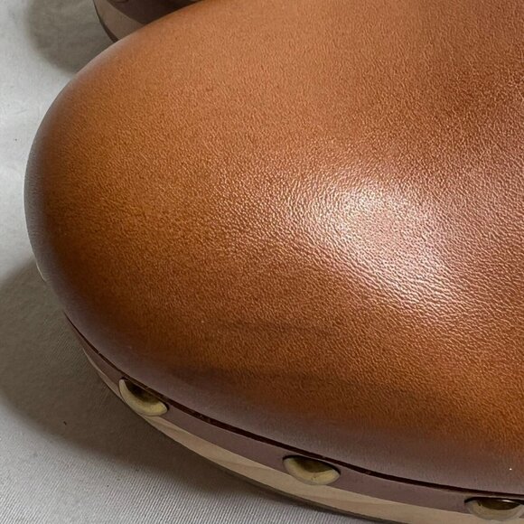 J. Crew Brown Leather Mules with Gold Accents - Picture 4 of 16